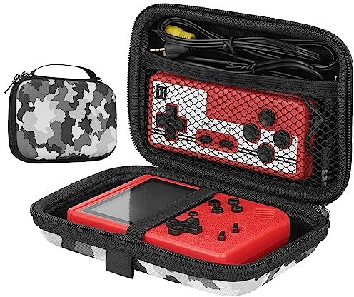 GEEKRIA Handheld Game Console Carrying Case, Protective Travel Retro Mini Game Player Box for Charging Cable, Batteries, Earpods, and Gaming Accessories