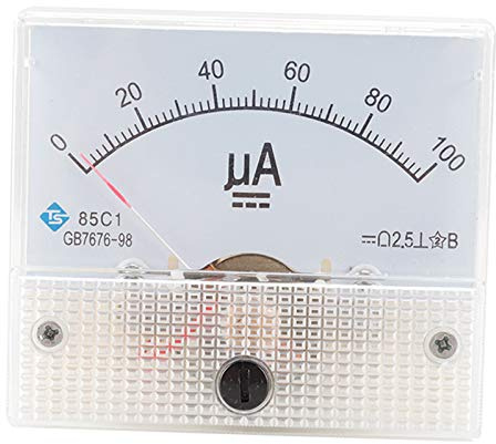 Pannello analogico AMP Microamp Amperometro Corrente Meter Gauge DC 0-100uA