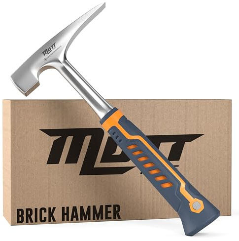 Mutt Tools Professional Brick Hammer - 20oz Heavy Duty Masonry Hammer for Bricklayer Tools, Stone Hammer for Mason Work