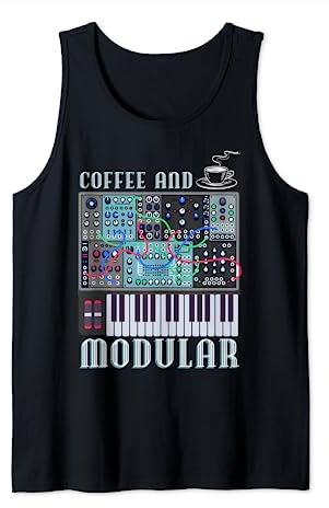 Kaffee und modularer Analog-Synthesizer-Wellenform-Synth Tank Top