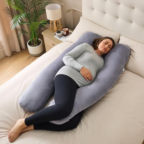 Silentnight U Shaped Pregnancy Pillow - Maternity Full Body Support Pillow for Back Neck Hip Knee Bump Support - Removable Machine Washable Cover - 140x70cm
