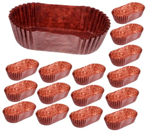 Alipis 1000pcs Oval Greaseproof Paper Baking Cups Multi-Purpose Boat Shape Cake Paper Liners Smooth Surface for Cupcakes in Bakeries and Ice Cream Shops
