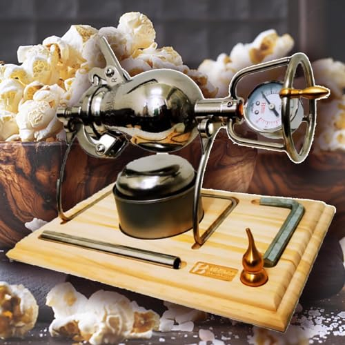 Stainless Steel Popcorn Popper - Hand Popcorn Machine 260ML Mini Popcorn Maker for Family Party Fun, Open Fire Heating Retro High Pressure Expansion