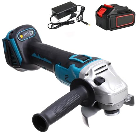 Akku Winkelschleifer Kompatibel für Makita 18V Akku (Ohne Akkus und Ladegerät) Scheiben-Ø: 125 mm, 800 W Akku Trennschleifer mit 3 Regelgeschwindigkeiten,für Schneiden, Polieren,Schleifen (1*Batterie)