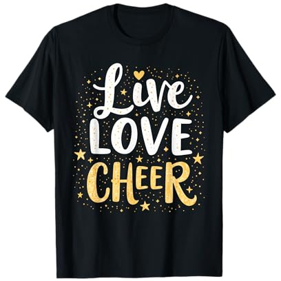 Live Love Cheer Shirt Cheerleading Mädchen Damen Cheerleader T-Shirt