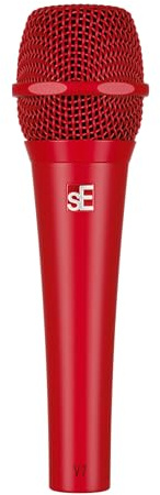 SE ELECTRONICS V7 Micrófono Vocal dinámico supercardioide de Mano, micrófono dinámico supercardioide Rojo con Soporte de Choque Integrado y Parabrisas Interno