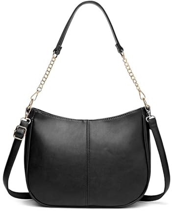 NICOLE & DORIS Borsa Donna Tracolla Borse Spalla Elegante Borse a Mano in Pelle PU Moda Borsa Messenger Borsetta Crossbody Borse Satchel Nero
