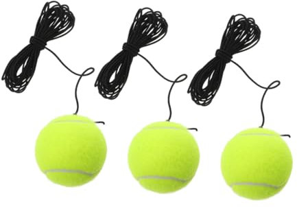 BCOATH 3stücke Tennis Trainer-Rebound-Ball Mit Elastischem Seil Trainings-Tennisball Training Tragbar Für Anfänger Geeignet Als Ersatzball Für Sporttrainingsgerät