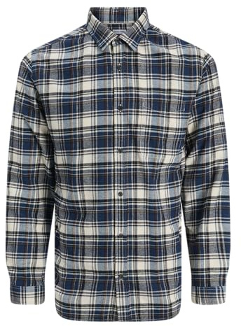 JACK & JONES Jjjames - Camiseta de Franela (Talla Grande), Azul Marino, 5XL
