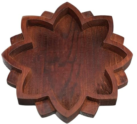 Plateau en | Plateau en Bois | Élégant Support en Pierre pour clés, Bijoux, huiles d'aromathérapie et Bougies | Bol de Rangement élégant et Fonctionnel.