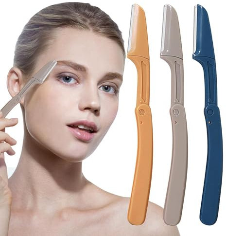 Veeteah Falten Sie Augenbrauen -Rasierer, tragbarer Augenbrauen -Rasierer, Falten Sie Edelstahl -Augenbrauen -Rasierer, Ergonomische Mädchenzubehör, tragbare Stirn Rasiermesser für Anfänger,