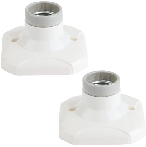 2 Pièces Douille E27 Support Lampe vis Plafond Luminaire E27 Base Banche Culot Ampoule AC 220-250V 60W Max Douille vis Edison Support Applique Plafond