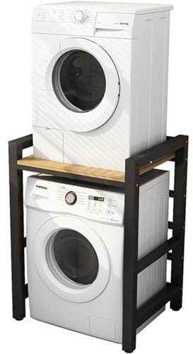 Adjustable 2-Tier Storage Rack for Washer & Dryer - Laundry Room with Cabinet, Space-Saving Bathroom & Utility Storage Solution for Maximum Efficiency