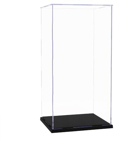 Odoria Vitrine Klare Schaukasten: 35 cm Hoch für Hohe Statuen-Trophäen - Acrylschutz für Puppen-Actionfiguren im Maßstab 1/6 - Transparente Kasten zur Aufbewahrung von Sammlerstücke, einfache Montage