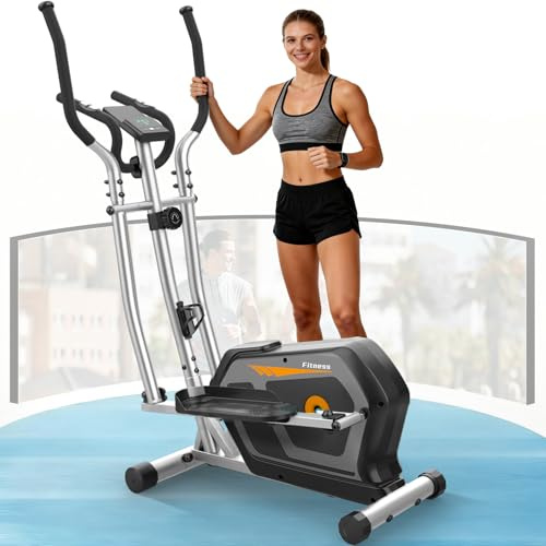3-in-1 Crosstrainer für Zuhause mit 16-Stufen Widerstand,6KG Schwungrad | Ultraleiser Ellipsentrainer Magnetisch mit LCD Monitor, Wasserflaschen-und Gerätehalter, Belastbar Bis 287LBS, App Compatibel
