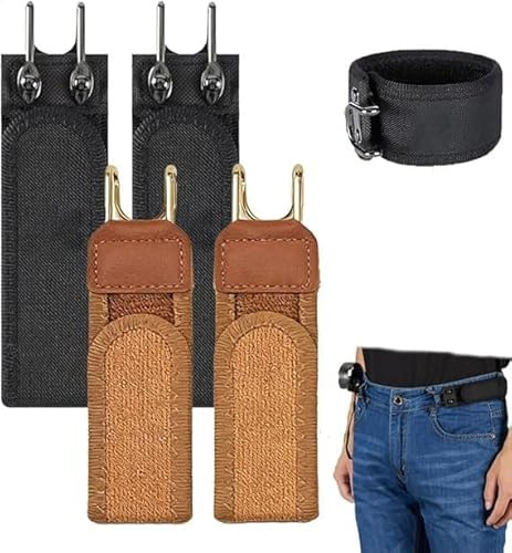 4 Pezzi Gancio In Metallo Cintura Elastica - Cintura Elastica Tattica Con Gancio In Metallo, CinturaElastica Invisibile Unisex Senza Fibbia, Comoda Cinturas Regolabile Per Lavoro, Uso Quotidiano