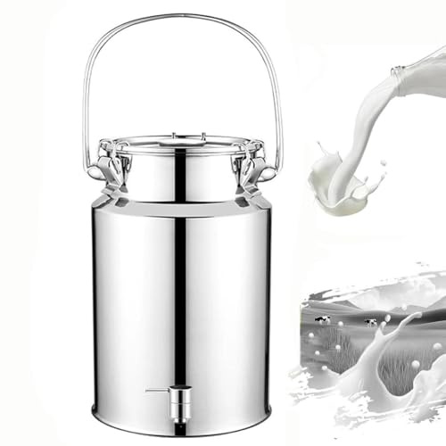 Bidon Inox Pour Huile d Olive 3/5/10/15 Litres Avec Robinet Lait Inox De Transport De Lait De Ferme De Baratte,3Liter