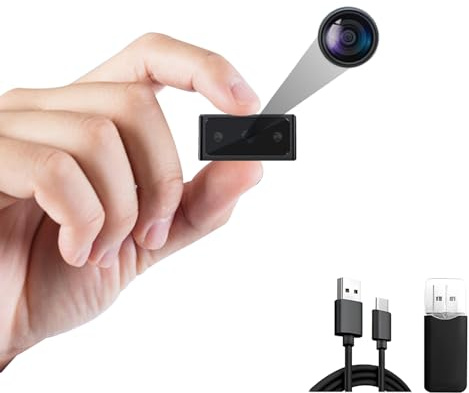 QIANMIAOKEJI Mini caméra Espion - Petite caméra cachée - HD 1080P - Intérieur/Extérieur Caméra de Surveillance - Adaptée au Domicile, Bureau et Surveillance des Animaux de Compagnie (sans WiFi)