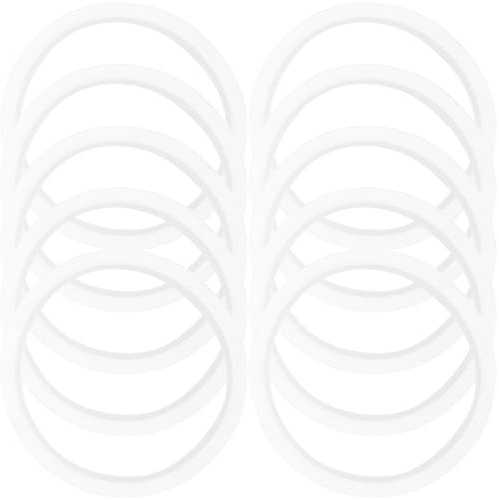 GETAJGHSD Silikon Dichtungsringe 10 Stück Pack Weiß 60mm Innendurchmesser für Schraubdeckel und Weithalsgläser Wiederverwendbar und Leicht zu Reinigen