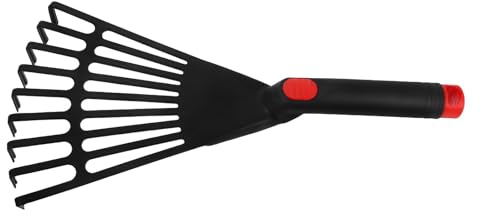GALPADA Râteau de Jardin en Plastique Noir, Petit Râteau Solide avec Poignée Confortable pour Jardinage et Plates-Bandes