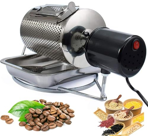 GYKOZY Tostatrice elettrica per caffè, Piccola Macchina in Acciaio Inox con Finestra di visualizzazione per Frutta secca e Cereali, Ideale per tostare i Chicchi di caffè.