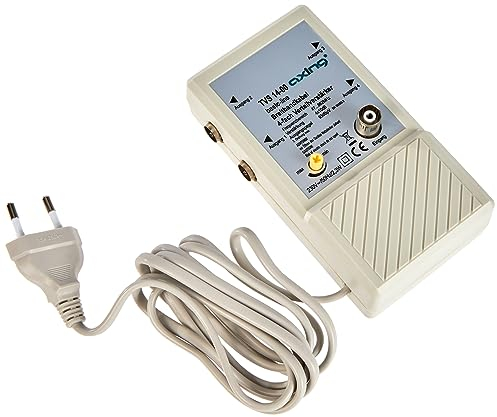 Axing TVS 14-00 Amplificatore per antenna TV digitale terrestre e FM radio, 4 Uscite, 10 dB, 47-862 MHz