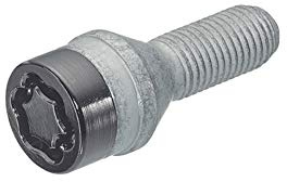 McGard Felgenschloßbolzen M14x1.50 Schwarz - Kegelbund - Länge 30mm (17mm Kopf) | 17mm Schlüsselweite