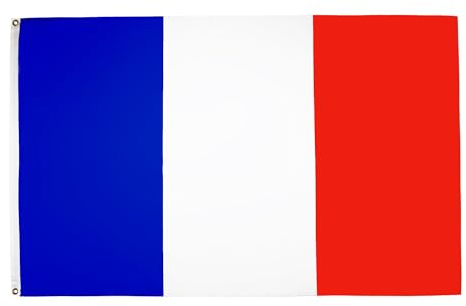 AZ FLAG - Drapeau France - 90x60 cm - Polyester léger - Drapeau Français Avec Oeillets Métalliques Intégrés - 40g