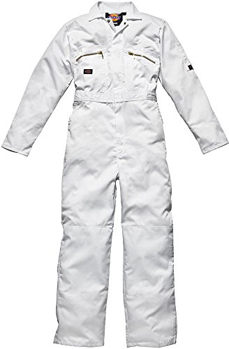 Dickies WD4839 Redhawk Overall with Zip Front, 44T, White