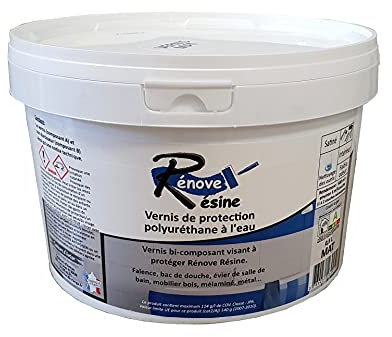 Vernis de Protection Faïence, Carrelage, Douche, Baignoire pour peinture résine finition MAT 5m² + Kit d'application