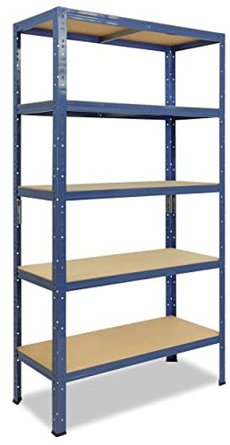 shelfplaza Home 180x120x60cm Schwerlastregal blau mit 5 Böden x 175kg | Kellerregal · Lagerregal · Metallregal · Regale für Kellerraum · Steckregal · Abstellraum Regal