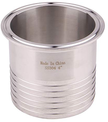 DERNORD 4 Tri Clamp to 4 Inch Hose Barbed Adapter SUS304 Sanitary Hose Barb Pipe Fitting (4 Inch)