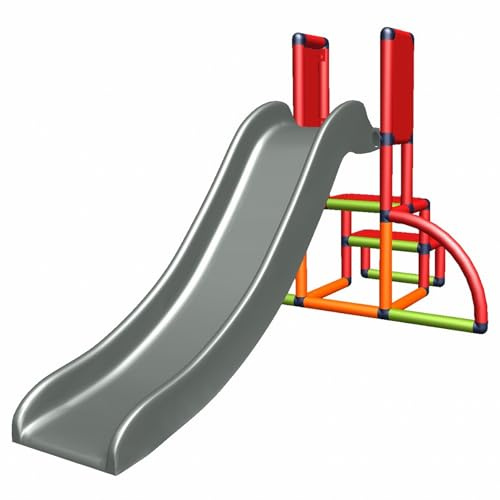 Move And Stic pour Enfants Enfants Mon Premier Slide Mon Premier Toboggan Jouet Babyrutsche Coulissant de Jardin Moveandstic - Rouge Vert Pomme, Small