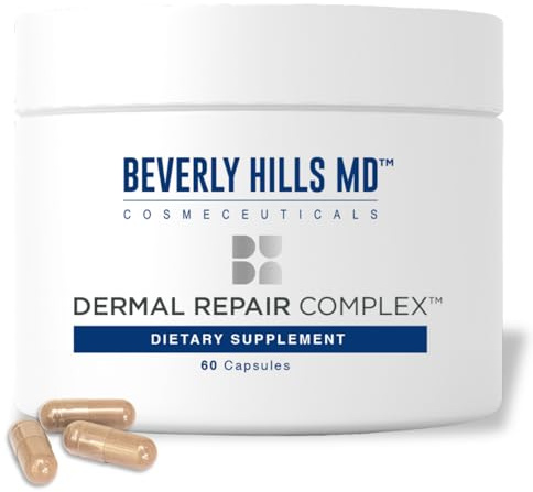 Beverly Hills MD Dermal Repair Anti-Aging Supplement - Hyaluronic Acid, Collagen, Vitamins for Smooth, Plump Skin