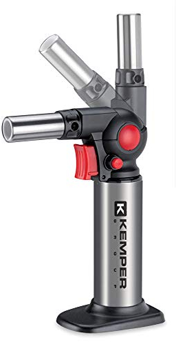 Kemper 13100 Bruciatore da Cucina Orientabile, Scottatore a Gas Ricaricabile per caramellare Dolci, Pasticceria, dorare e scottare cibi
