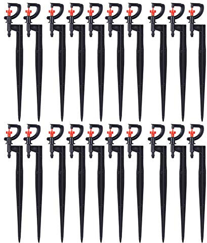 20 Stück Gartensprenger, Kunststoff G-Typ 360-Grad-Rotations-Sprinkler Bewässerungssprühdüse, Gartenbewässerungsregner für Stadien Innenhöfe Gartenrasen