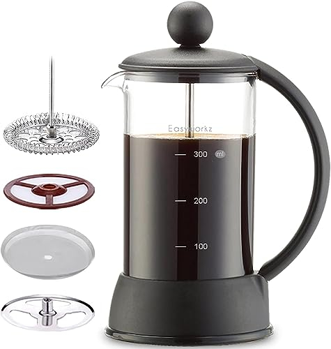 Easyworkz Eclipse Caffettiera francese con vetro borosilicato resistente al calore, 350 ml
