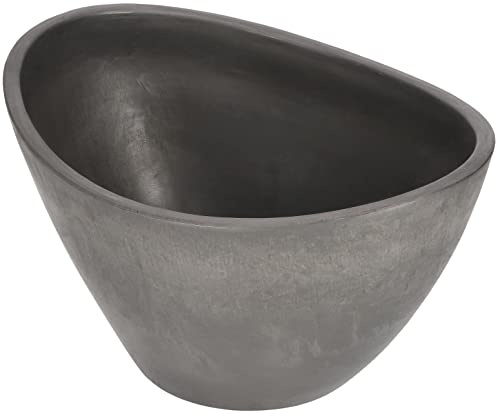 KOTARBAU® Maceta de Materiales reciclados, Maceteros reciclados, Alargado, con Forma de Barco, Gris, Maceta ecológica, Tiesto para Plantas para Exteriores