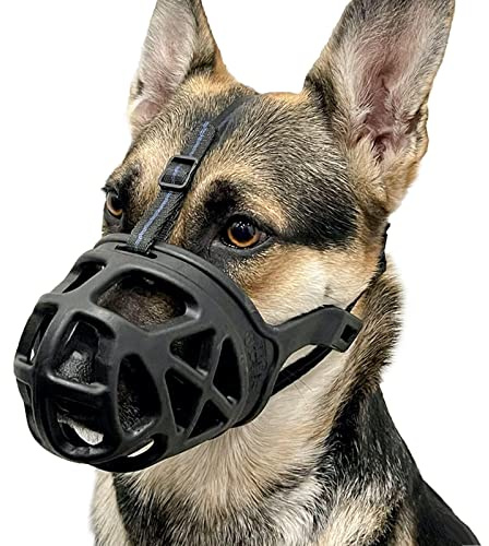 BARKLESS Dog Muzzle, Humane Basket Muzzle for Large Dogs Biting, Scavenging