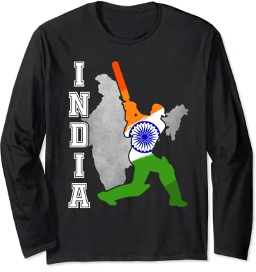 Indian Cricket Jersey India Cricket Team Lover Supporter Langarmshirt