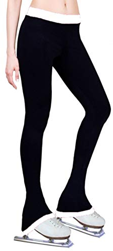 Eiskunstlaufhose Eiskunstlauf-Trainingsanzüge plus Samthose, Eiskunstlauf-Leggings für Frauen, Mädchen Trainingskleidung Strumpfhosen (Farbe: Weiß, Größe: 170 cm)