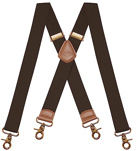 Dresime Hosenträger für Herren Breit X Form 3.5 CM mit 4 starken Haken-Clips, Durable Elastic Verstellbare Hosenträger für Männer und Damen