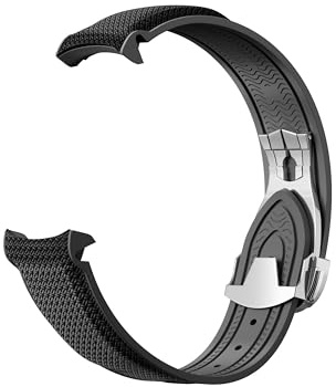 Wentokye Gummi-Armband mit gebogenem Ende, kompatibel mit Omega X Swatch Moonwatch Speedmaster und mehr, 20 mm Uhren, Swatch Omega Moonwatch Speedmaster Watch Ersatzband Faltschnalle für Herren und