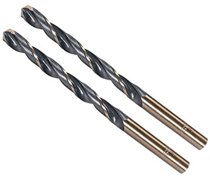 CoCud Torsione Trapano Punte, 7mm Bordo Taglio, Titanio & Nitruro Rivestito Alta Velocità Acciaio 4341 Rotondo Gambo per Inossidabile Acciaio Foratura Macchina, 2-Pezzi