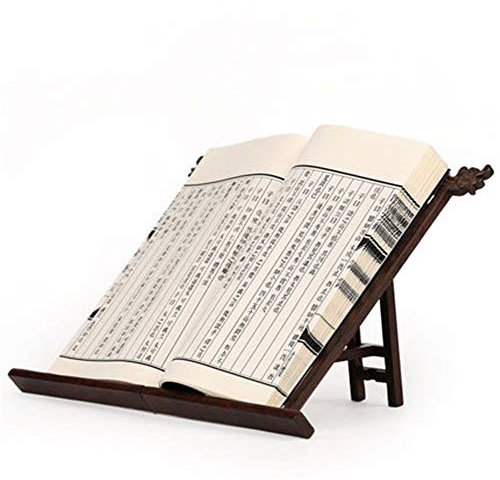 Bücherständer Leseablage Vintage Roter Holztisch Bücherregal Bücherständer Bücherregal Lesebücherregal Echtholz-Desktop-Artefakthalterung Winkelverstellbare Funktion (Farbe: Schwarz, Größe: 38 x 20