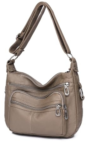 Banbituy Tragetasche, Umhängetasche für Damen, Schultertasche, weiches Leder, leicht, mit Reißverschluss, für die Arbeit