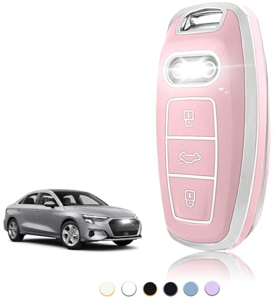 TOOMUME Schlüsselhülle TPU, Autoschlüssel Hülle Passt für Audi A3 A4 A5 A6 A7 A8 A6L A8L Q5 Q7 Q8 RS6 RS7 S3 S6 S7 SQ7 SQ8 C8 D5 E-Tron Sportback, Schlüsselcover Schutz Schlüsselgehäuse - Smart Key