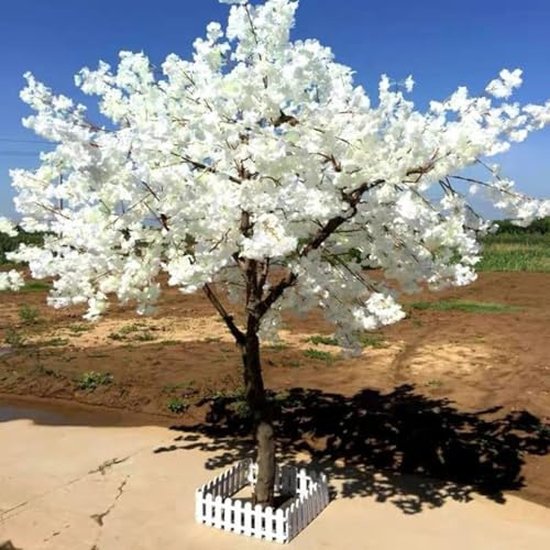 GEJLELDS Arbres De Cerisier Artificiels Pleurant, Arbre De Fleurs Blanches De Simulation d'arbre De Fleurs De Cerisier Réaliste, Mariage De Fête, Blanc,1.8x1.2m
