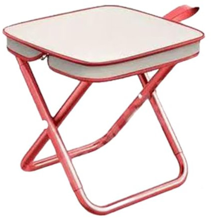 MagiDeal Campinghocker, Sitz, tragbarer Klapphocker, kompakte Fußstütze, robuster Kleiner Klappstuhl, Campinghocker für unterwegs, Gartenarbeit, Rosa 28x23x30cm
