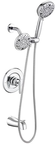Replacement for Moen Shower Faucet Trim Kit, High Pressure Dual Shower Combo, Shower Handle& Tub Spout, (Valve& Catridge Not Inclued), Chrome